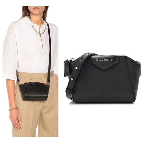 $1200 Givenchy antigona nano black leather crossbody bag purse - Picture 2 of 14